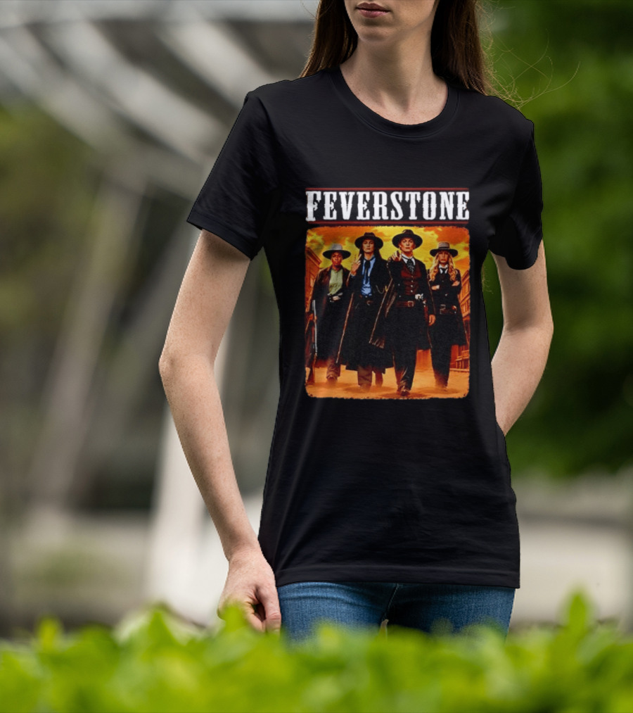 Feverstone Western Outlaws Indiana Fever WNBA Players As Gunfighter Team T-Shirt