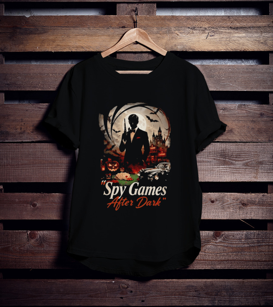 Spy Games After Dark Casino Halloween James Bond T-Shirt