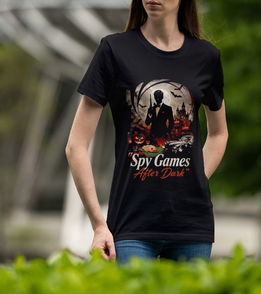 Spy Games After Dark Casino Halloween James Bond T-Shirt