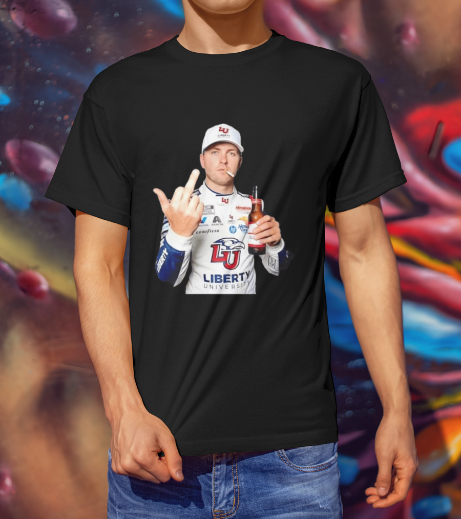 William Byron Liberty University Middle Finger Hendrick Motorsports NASCAR T-Shirt