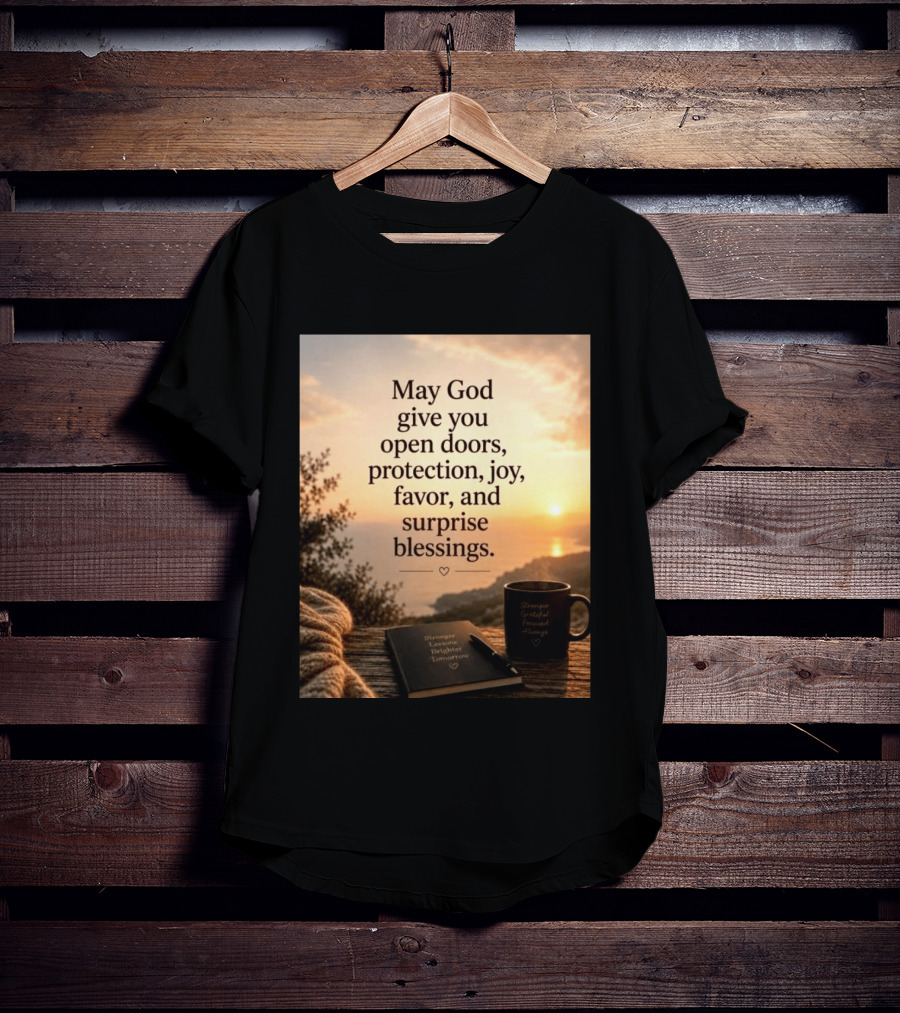 May God Give You Open Doors Protection Joy Favor Surprise Blessings Inspirational Message T-Shirt