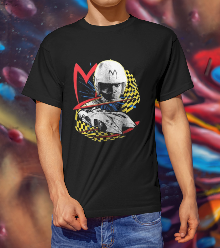 World Racing League WRL Speed Racer Mach 5 Checkered Flag Racing T-Shirt