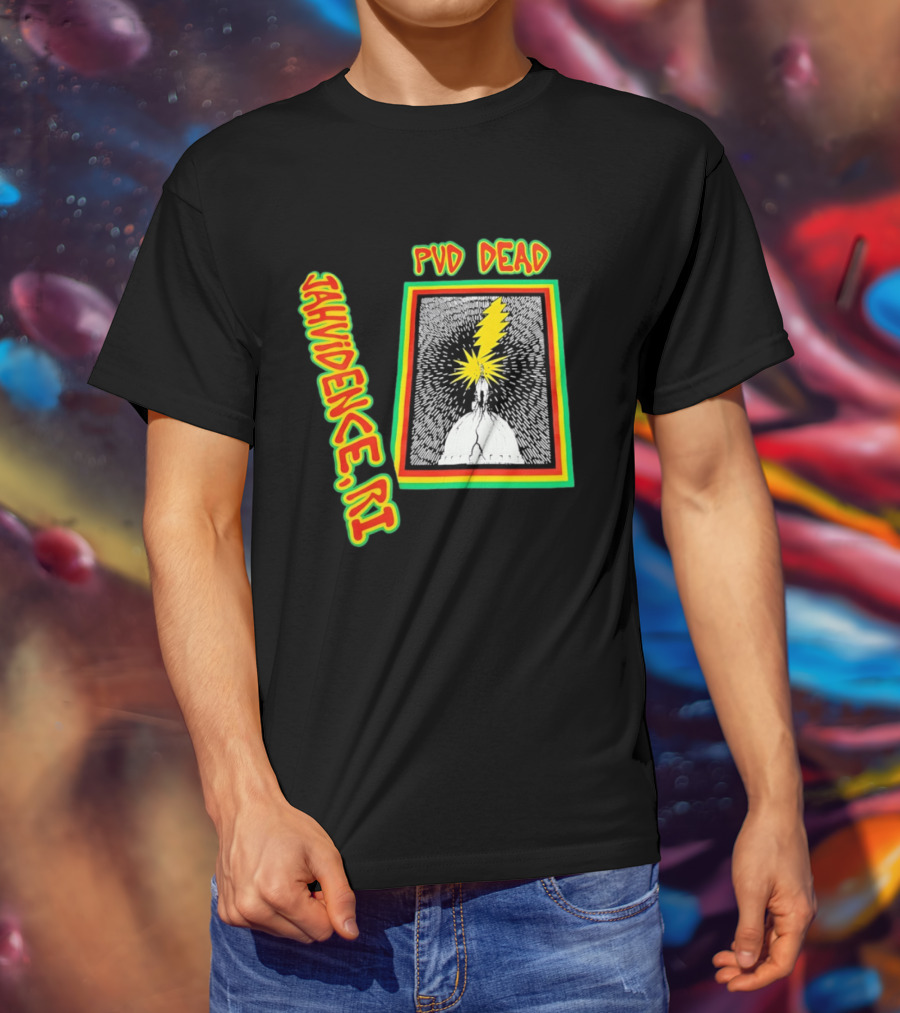 PVD Dead Jahvidence RI Providence Graphic Lightning Bolt T-Shirt