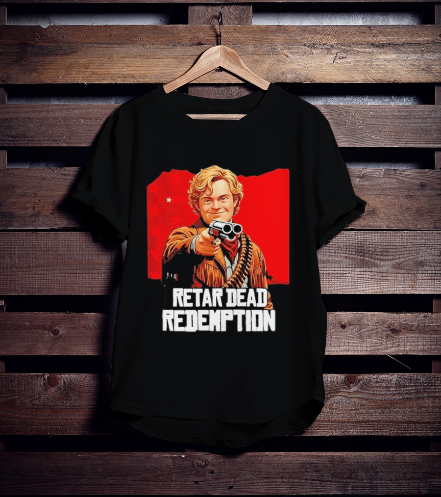 Retar Dead Redemption Western Cowboy And Revolver T-Shirt