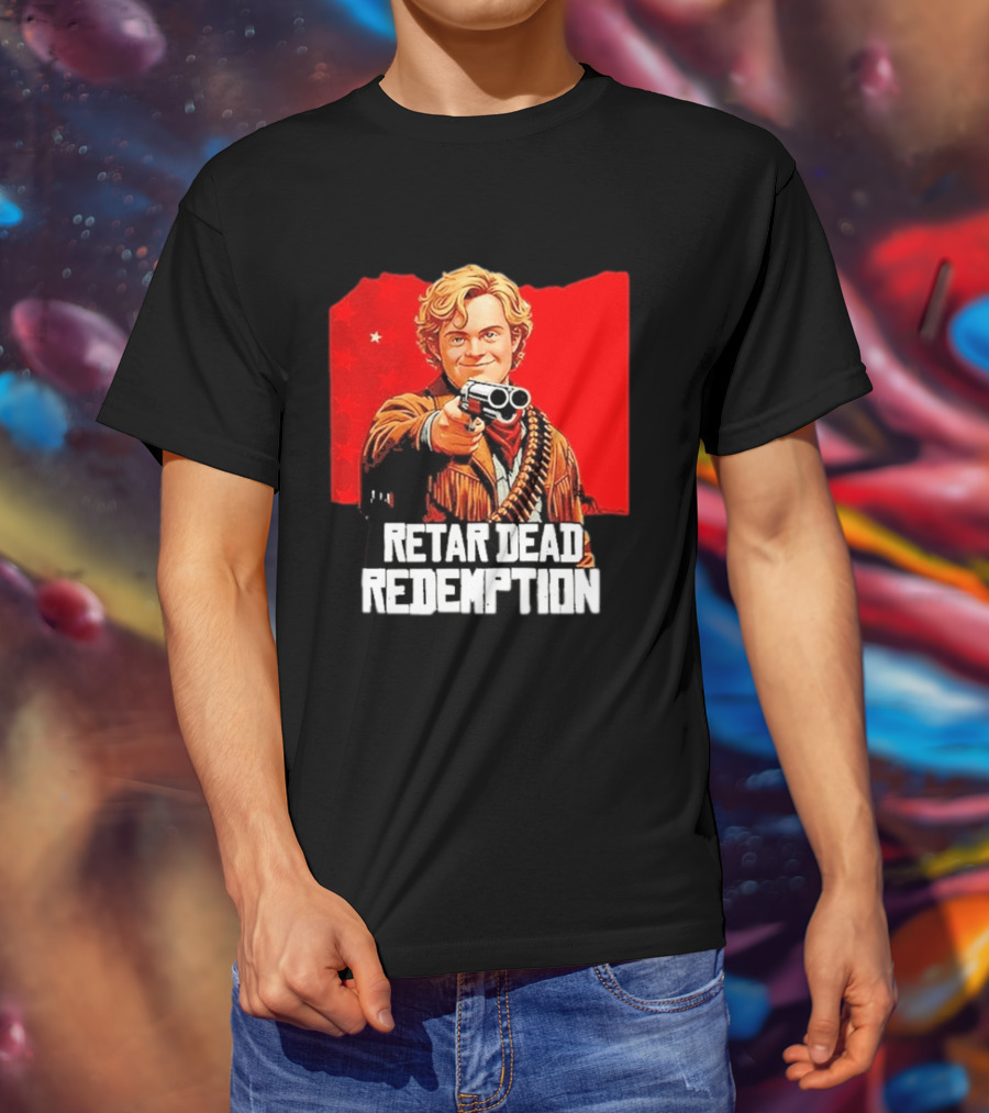 Retar Dead Redemption Western Cowboy And Revolver T-Shirt