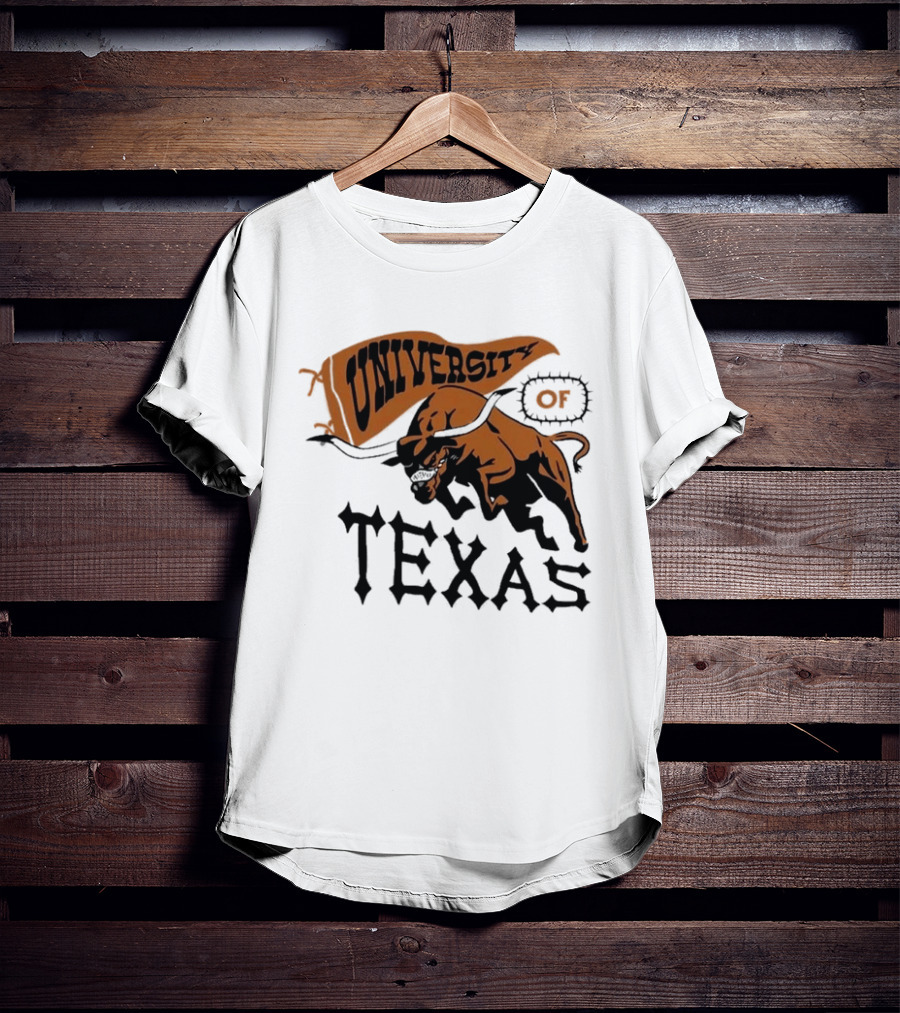 University Of Texas Longhorns Bull Mascot Banner T-Shirt