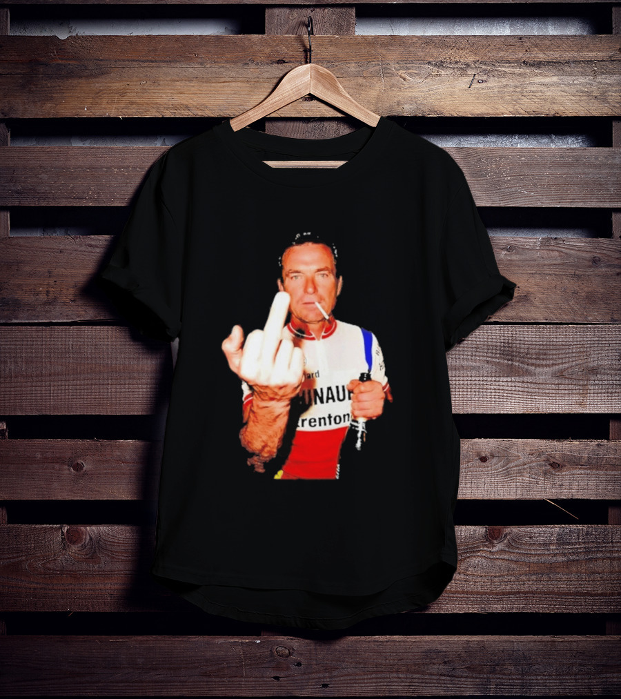 Bernard Hinault Tour De France Cigarette Beer Middle Finger T-Shirt