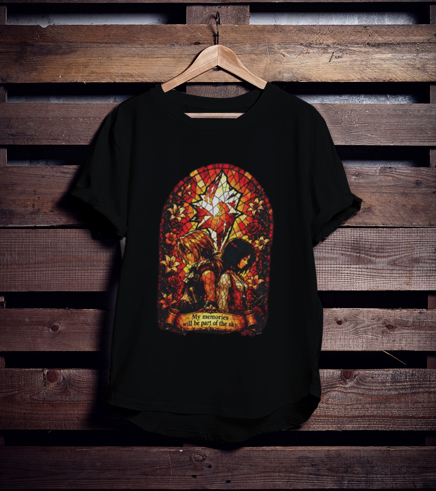Final Fantasy Stained Glass Zidane And Garnet My Memories Will Be Part Of The Sky T-Shirt