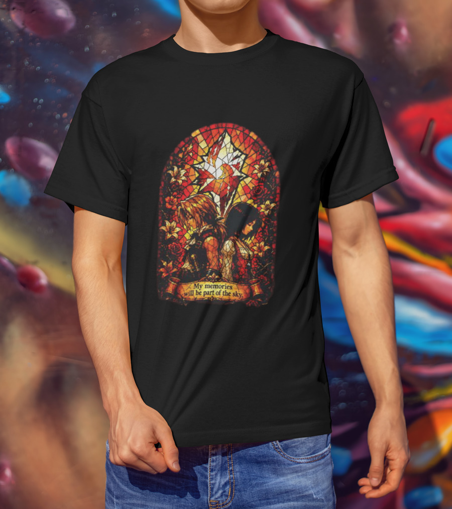 Final Fantasy Stained Glass Zidane And Garnet My Memories Will Be Part Of The Sky T-Shirt