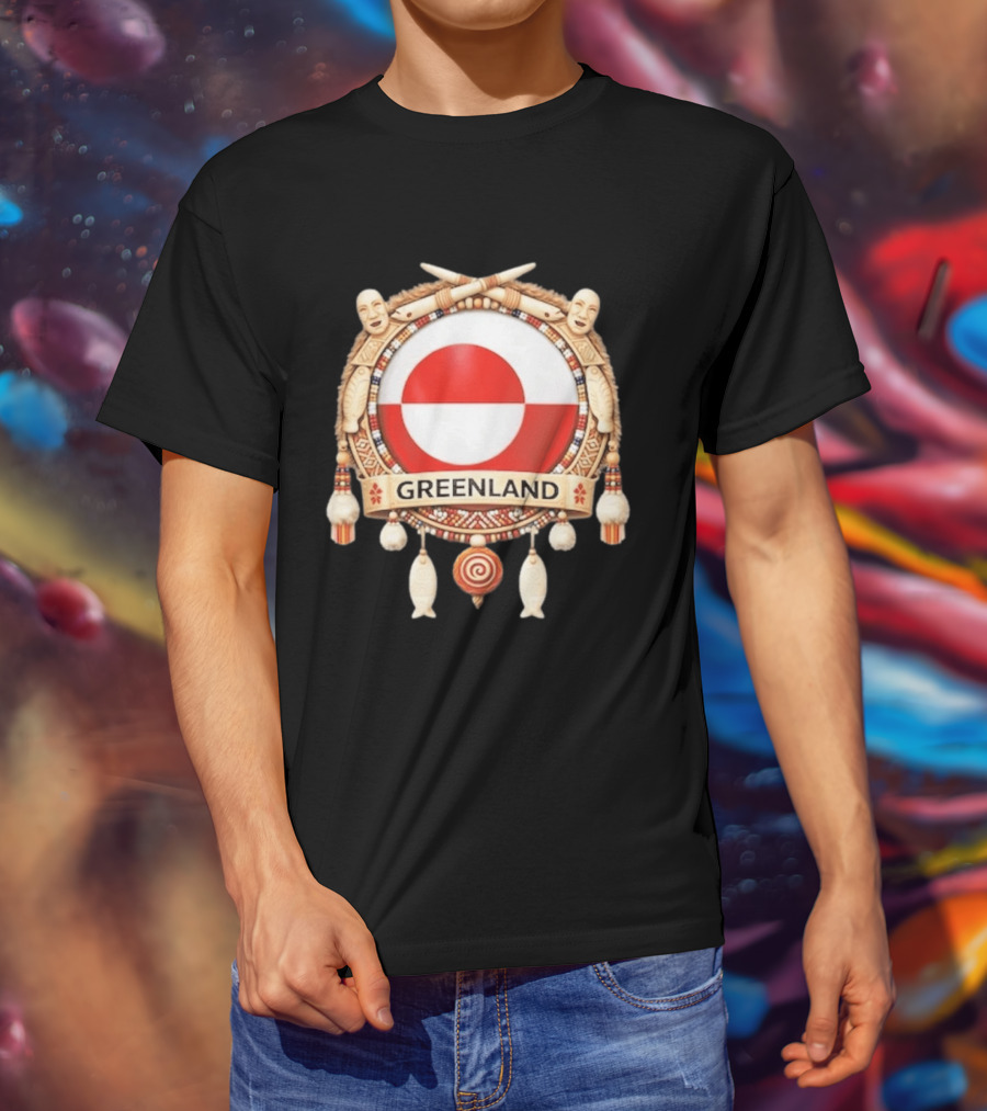 Greenland Native Heritage Circle Emblem Celebrating Cultural T-Shirt