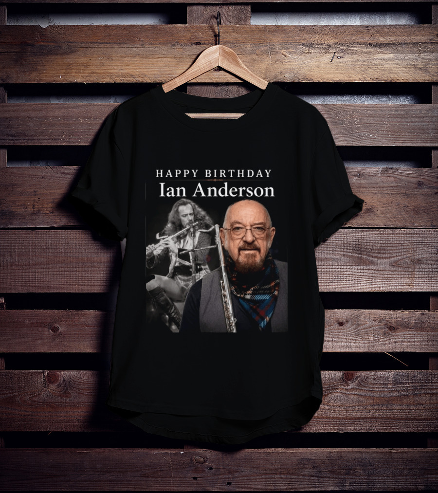 Ian Anderson Birthday Celebration Flute Iconic Musician T-Shirt