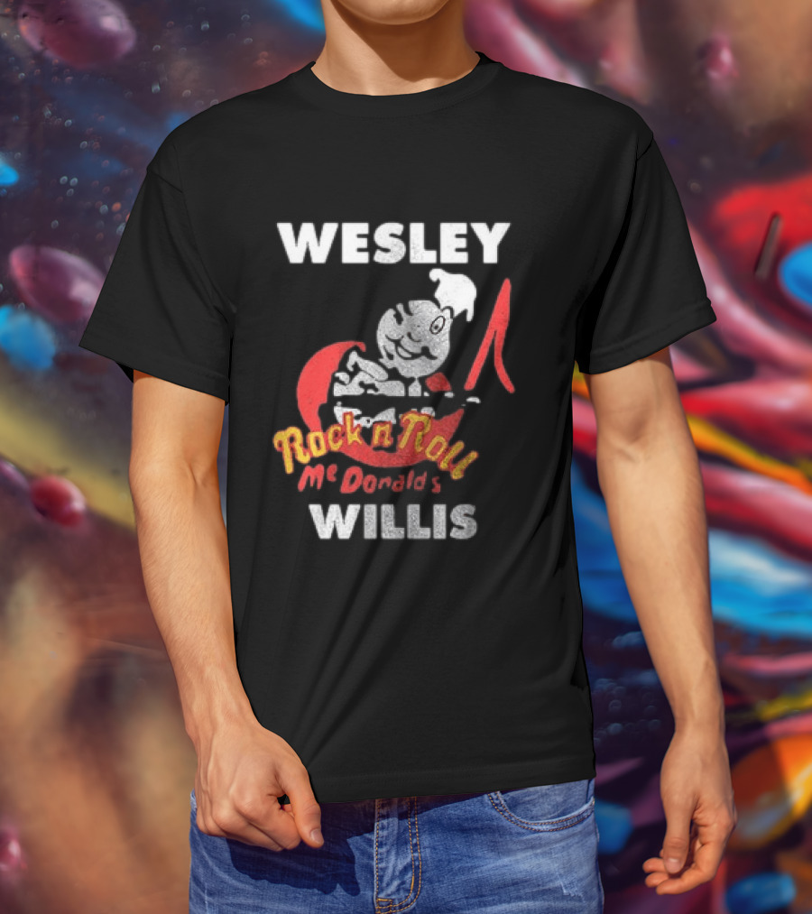 Wesley Willis McDonald's Rock N Roll Cartoon Character Moon T-Shirt