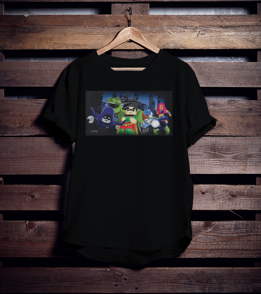 Raven Robin Cyborg Starfire Beast Boy LEGO Teen Titans DC Comics Characters T-Shirt