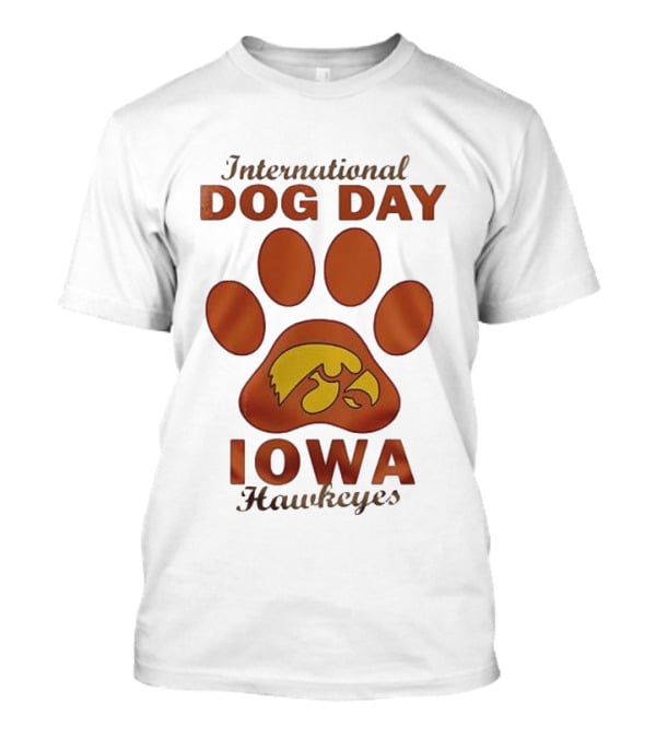 International Dog Day Iowa Hawkeyes Paw Print T-Shirt