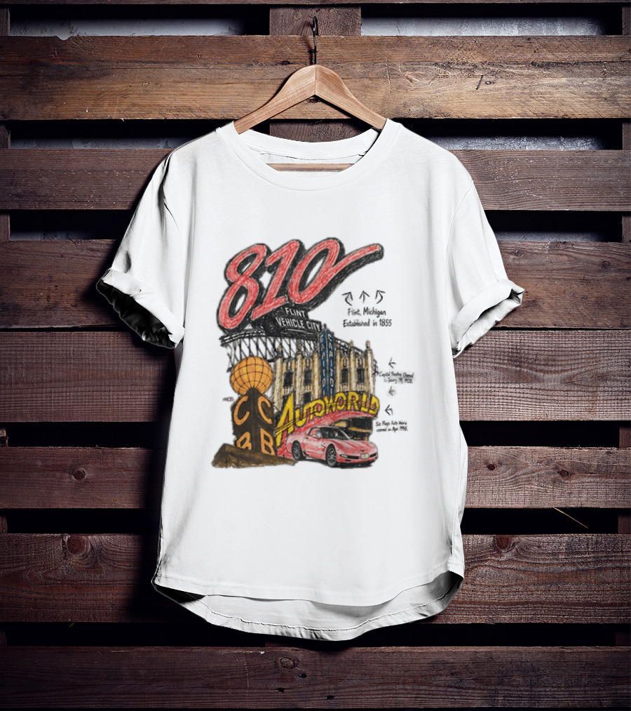 810 Flint Vehicle City Autoworld Grand Fountain Capitol Theatre McDonald's 810 Day Meal T-Shirt