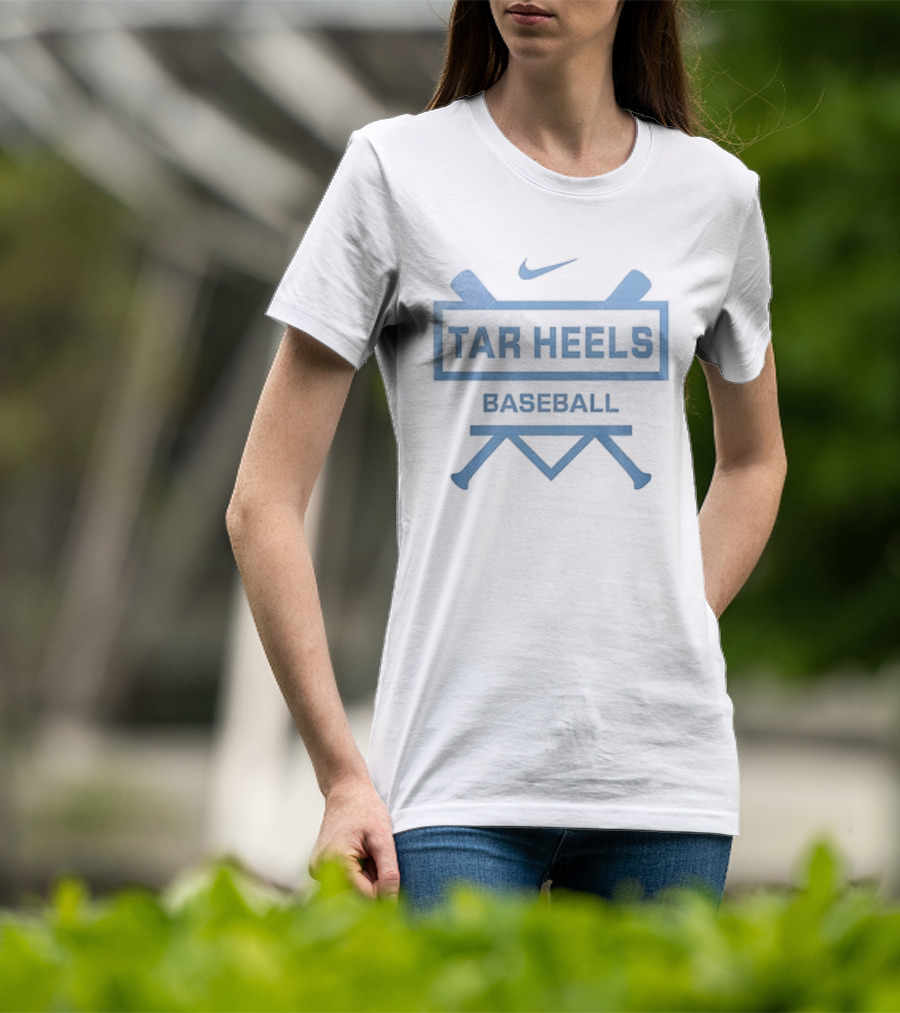 North Carolina Tar Heels Baseball Nike Logo Let's Go T-Shirt