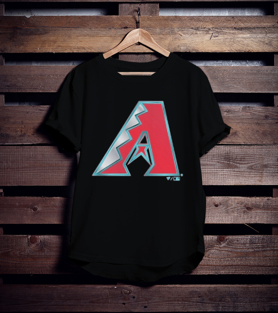 Arizona Diamondbacks Women's Metallic A Logo Red And Silver T-Shirt
