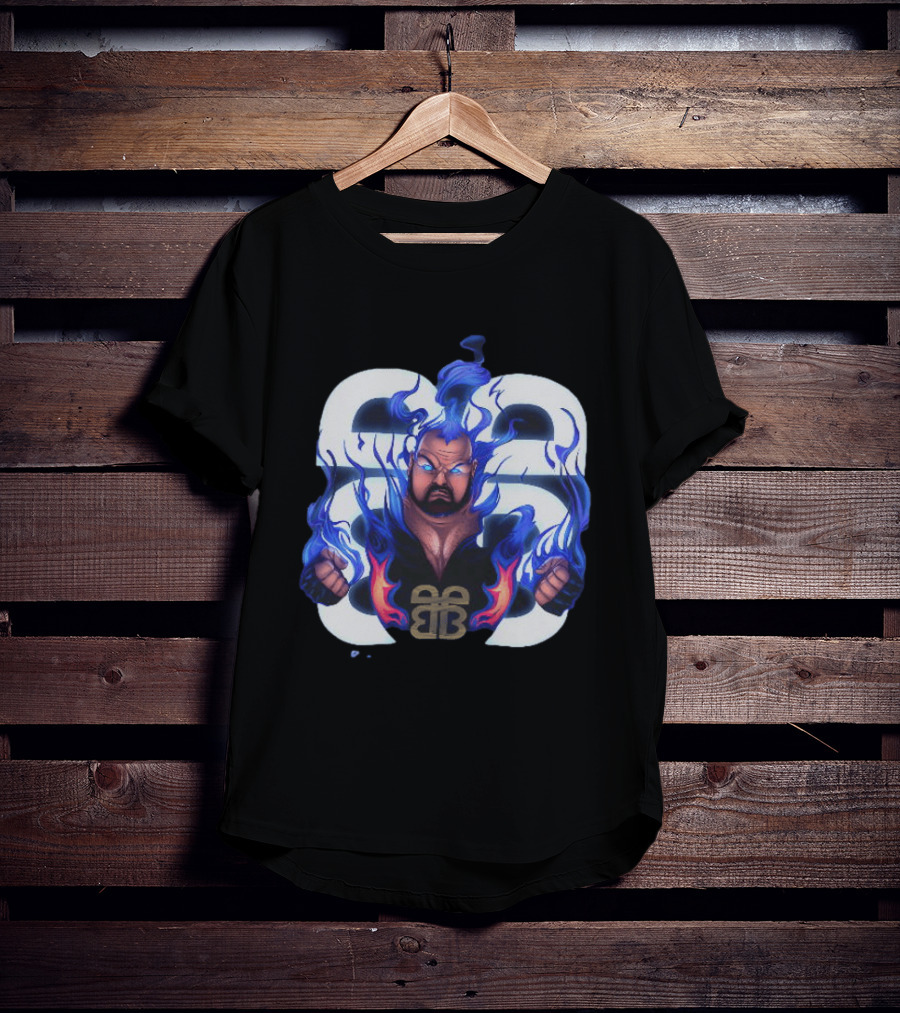 Bam Bam Bigelow WWE Flames New Jersey Devils Pro Wrestling T-Shirt
