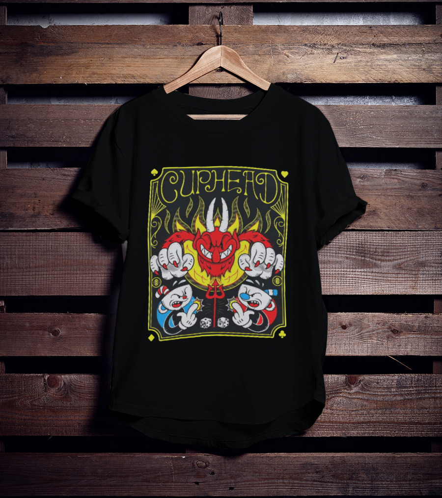 Cuphead Chogrin Devil Flames Dice Devil Characters T-Shirt