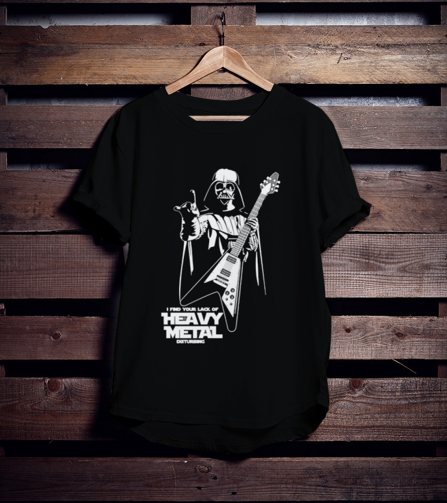 Darth Vader I Find Your Lack Of Heavy Metal Disturbing Guitar Jedi Star Wars T-Shirt
