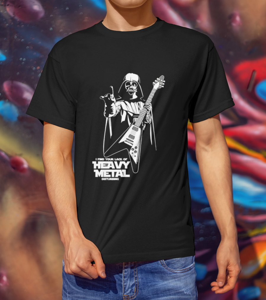 Darth Vader I Find Your Lack Of Heavy Metal Disturbing Guitar Jedi Star Wars T-Shirt
