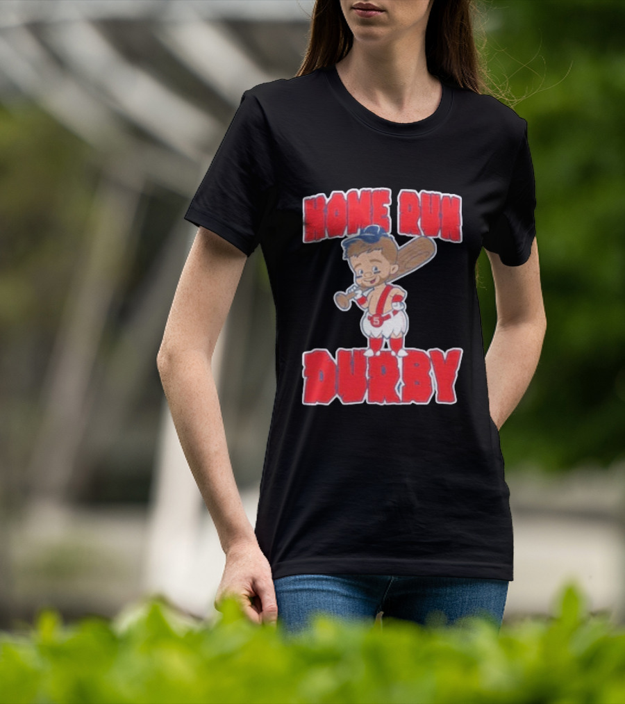 Boston Red Sox Payton Tolle Home Run Durby Cartoon Baseball Player In Red And White Uniform T-Shirt