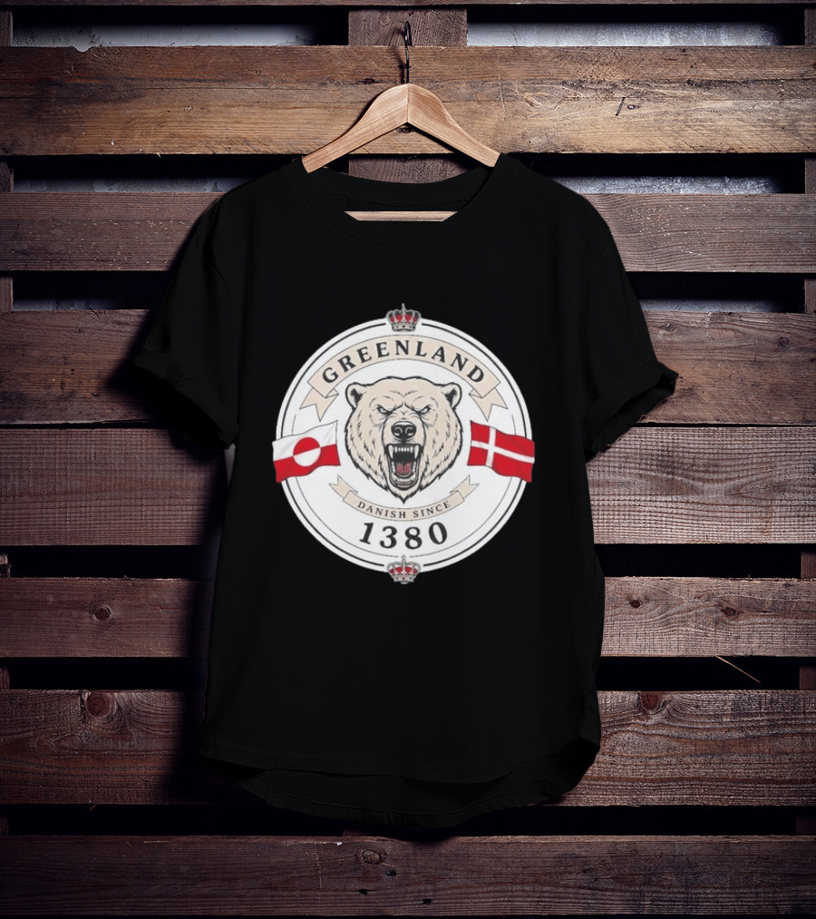 Greenland Danish Since 1380 Polar Bear Flags T-Shirt