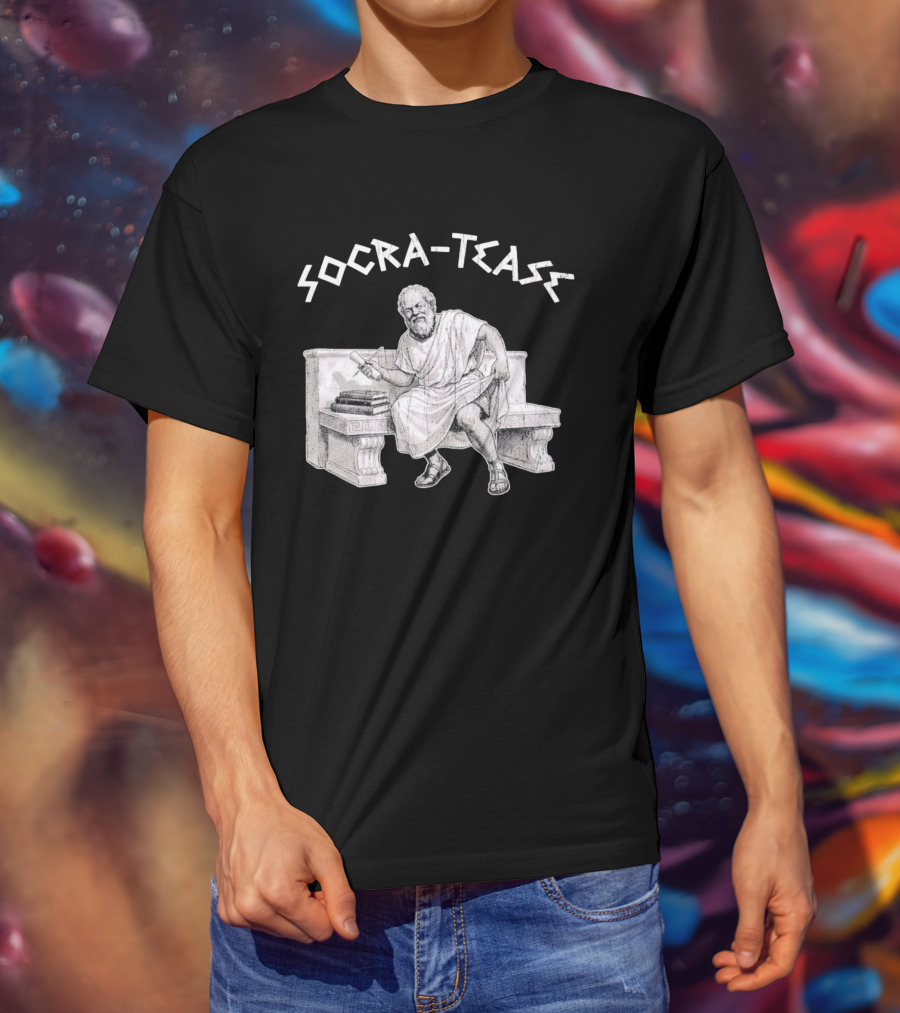 Socra Tease Socrates Philosopher Pun Philosophy Classic Bench T-Shirt