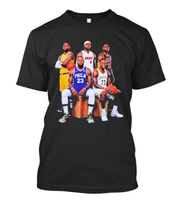 Lebron James 76ers Lakers Heat Cavaliers Basketball Player Iconic Jerseys 2026 T-Shirt