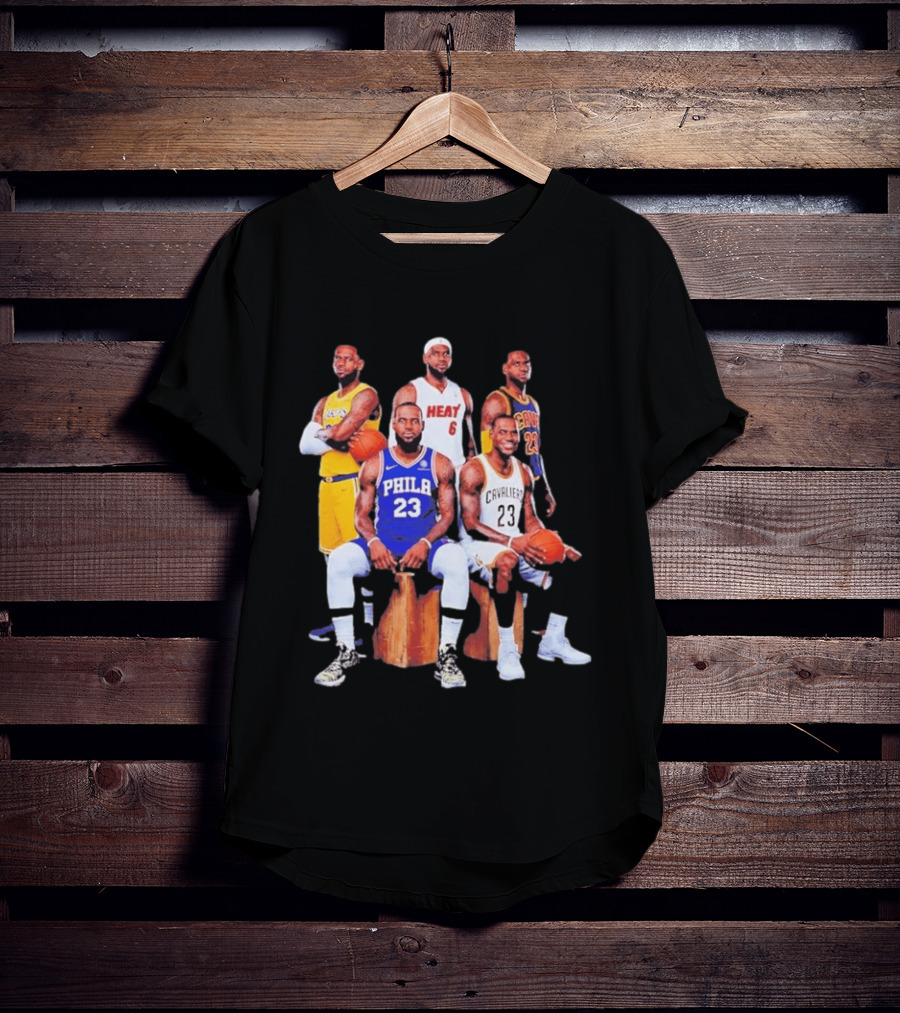 Lebron James 76ers Lakers Heat Cavaliers Basketball Player Iconic Jerseys 2026 T-Shirt