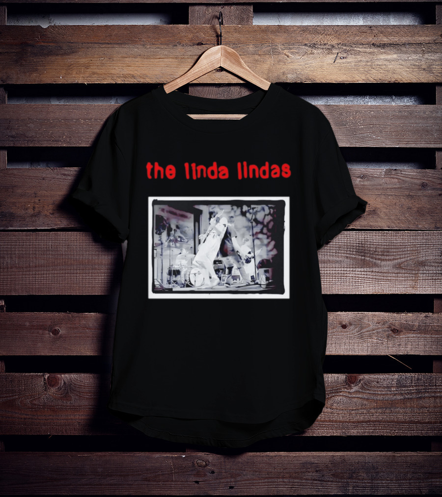 The Linda Lindas Live Performance Punk Rock Black And White Stage Scene T-Shirt