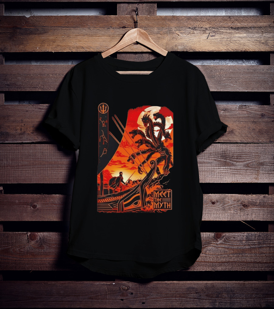 Meet The Myth Hydra Greek Mythology Hercules Dramatic Battle Scene T-Shirt