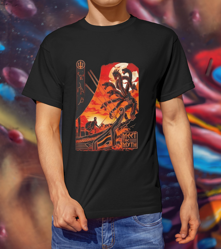 Meet The Myth Hydra Greek Mythology Hercules Dramatic Battle Scene T-Shirt
