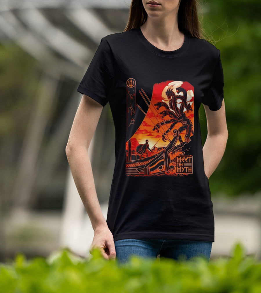 Meet The Myth Hydra Greek Mythology Hercules Dramatic Battle Scene T-Shirt
