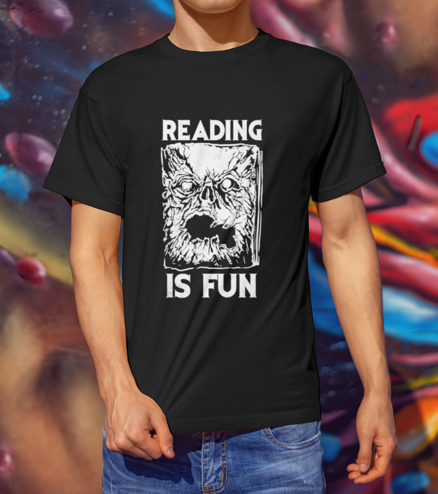 Necronomicon Reading Is Fun Creepy Face T-Shirt