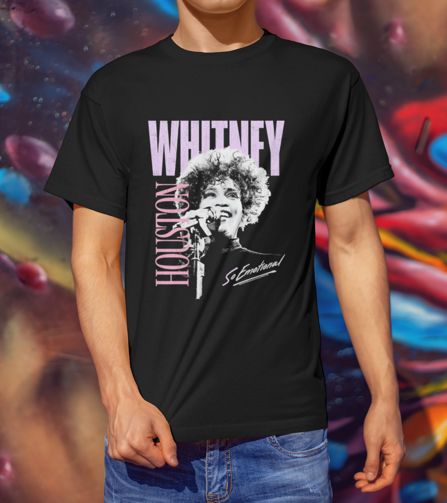 Whitney Houston So Emotional Distressed Vintage Pop Culture 80s T-Shirt