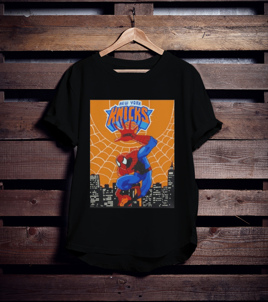 New York Knicks Spider Man Basketball T-Shirt