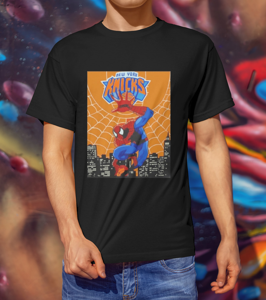 New York Knicks Spider Man Basketball T-Shirt