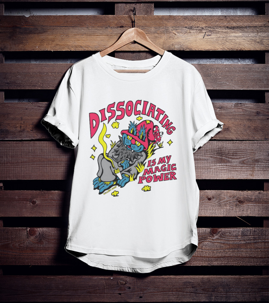 Dissociating Is My Magic Power Killer Acid Wizard Cat T-Shirt