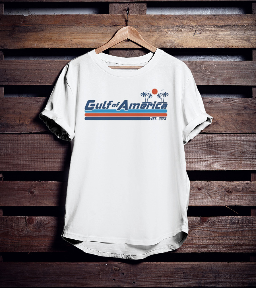 Gulf Of America Est 2025 Palm Trees Sunset Tropical T-Shirt