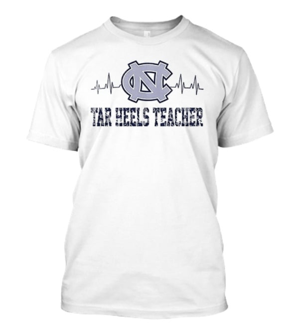 North Carolina Tar Heels Teacher Heartbeat Football Edition T-Shirt