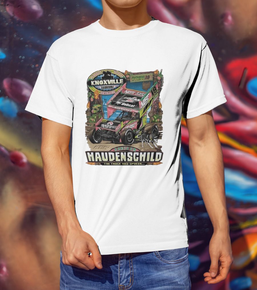 Sheldon Haudenschild Knoxville Survival Outrace Tribe 18 The Track Has Spoken NOS Energy Sprint Car Racing T-Shirt