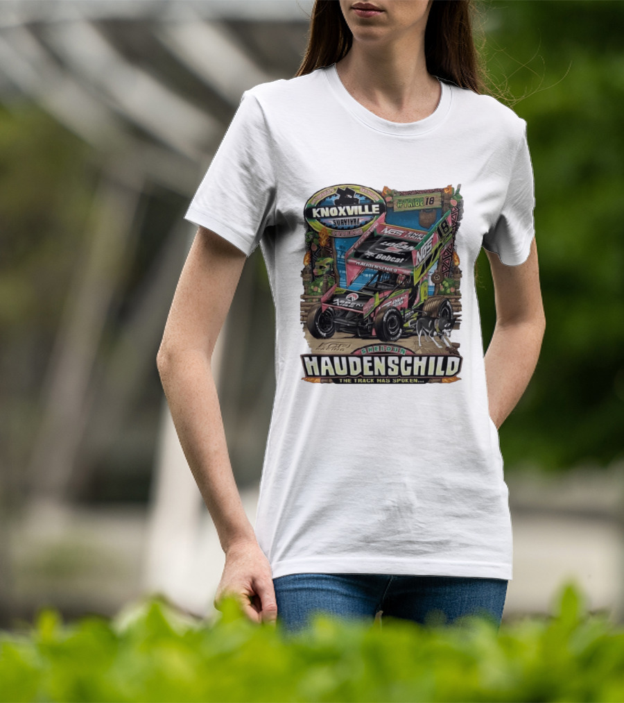 Sheldon Haudenschild Knoxville Survival Outrace Tribe 18 The Track Has Spoken NOS Energy Sprint Car Racing T-Shirt