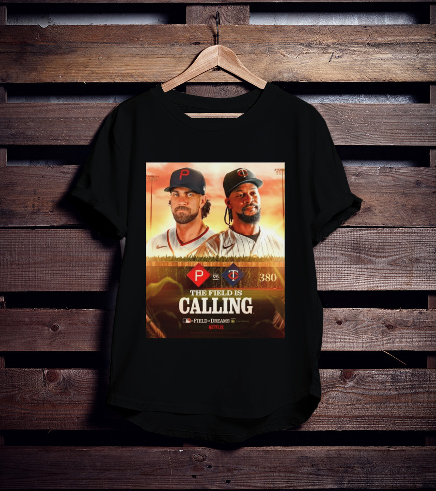 Philadelphia Vs Minnesota MLB Field Of Dreams Bryce Harper Byron Buxton Netflix 380 T-Shirt