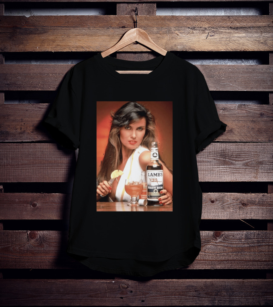 Lamb's Navy Rum Caroline Munro Orange Juice Cocktail Advertising T-Shirt