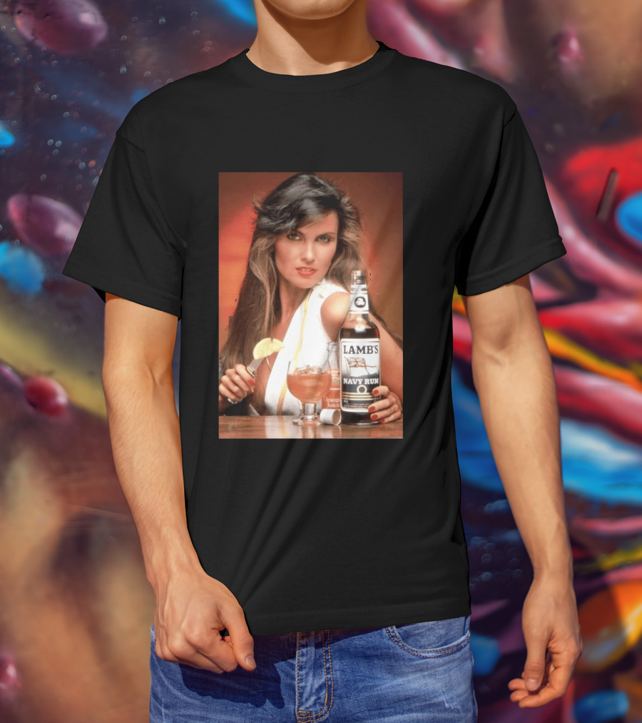 Lamb's Navy Rum Caroline Munro Orange Juice Cocktail Advertising T-Shirt