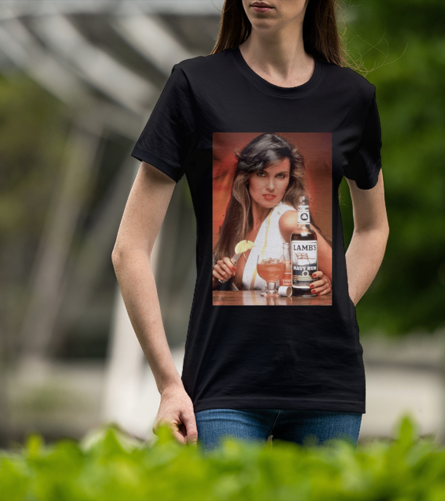Lamb's Navy Rum Caroline Munro Orange Juice Cocktail Advertising T-Shirt