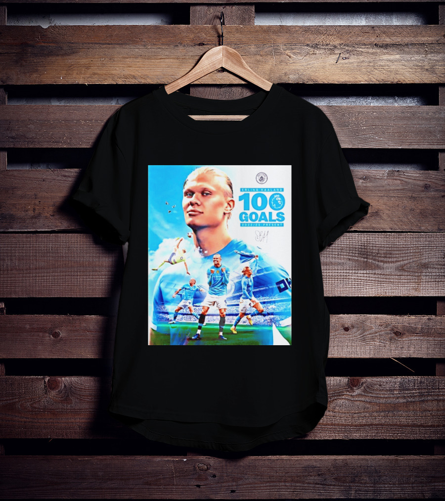 Erling Haaland 100 Goals Premier League 2022 2023 Present T-Shirt