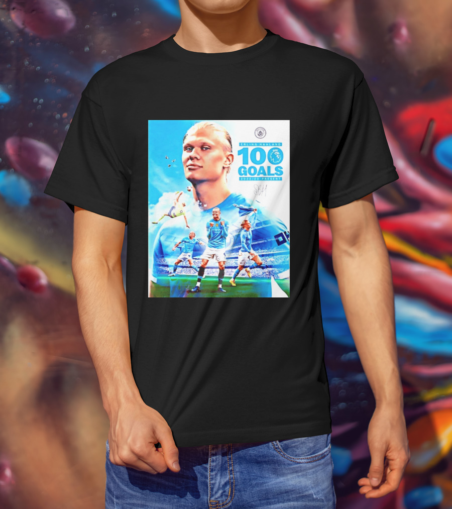 Erling Haaland 100 Goals Premier League 2022 2023 Present T-Shirt