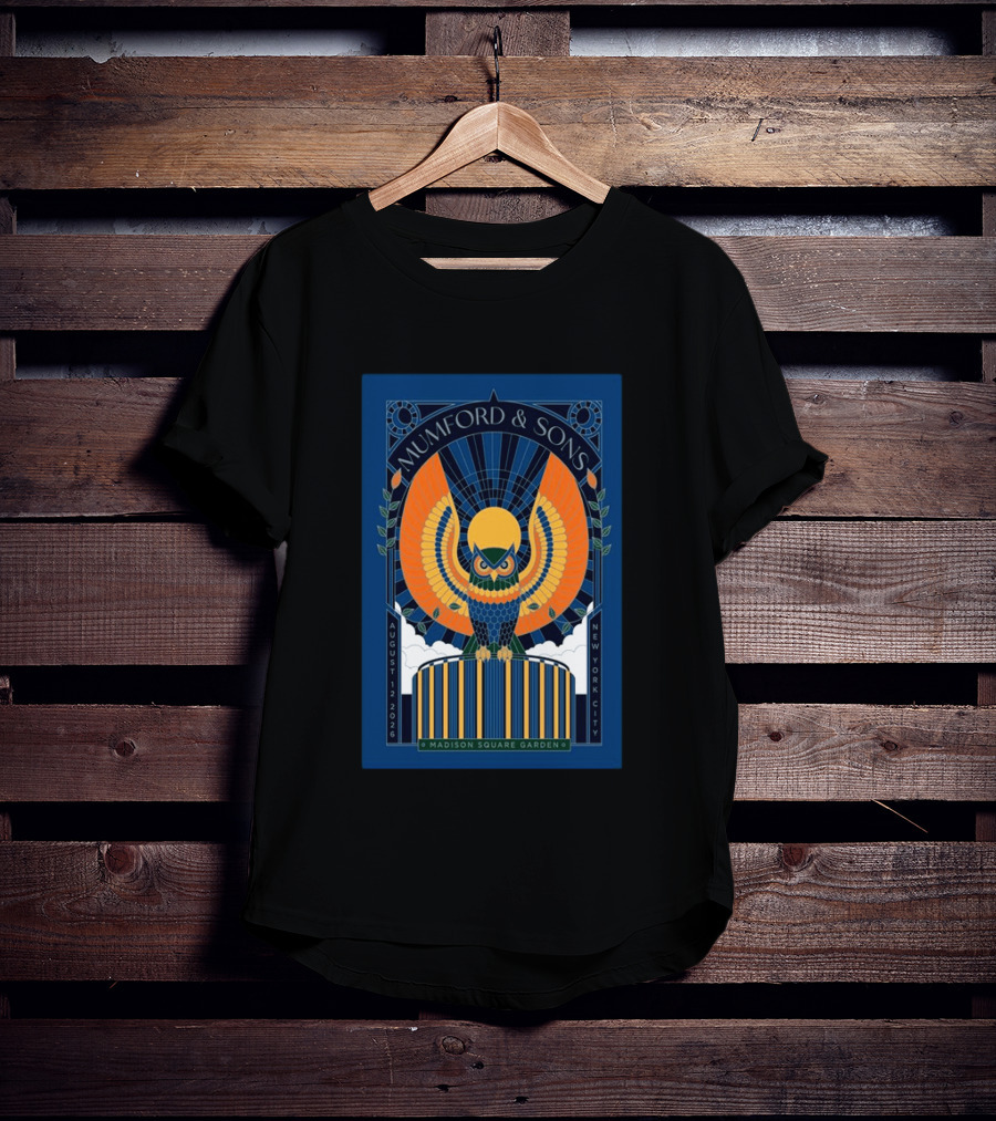 Mumford & Sons New York City August 12 2026 Madison Square Garden Owl T-Shirt